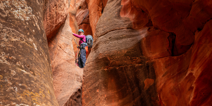 Rappelling Zion's Diana's Throne slot canyon with Zion Guru - Where Is Sarah